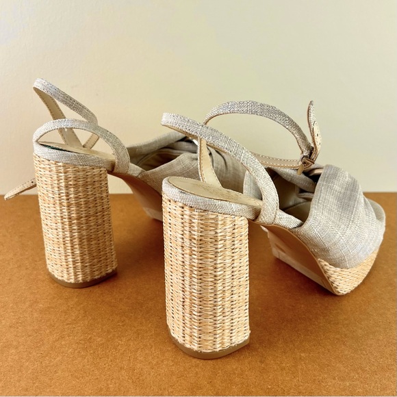 NEW VINCE CAMUTO BEIGE PLATFORM SANDALS - Picture 4 of 12